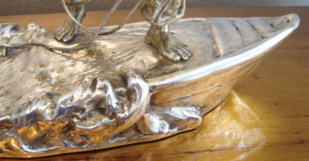 Monumental J. Valenta Austrian Bronze Nautical Inkwell, C. 1910 4