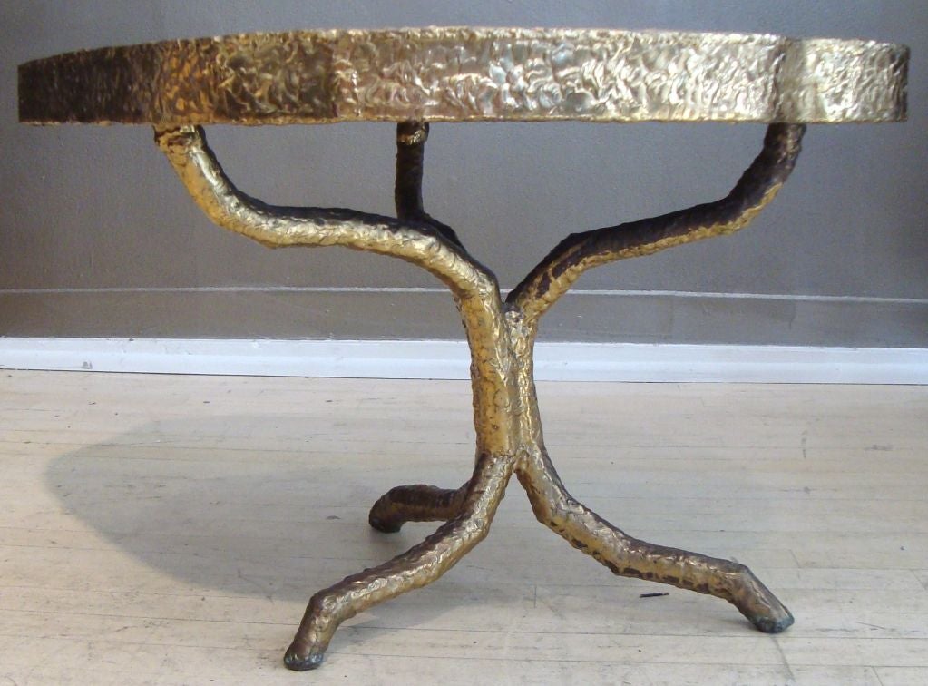 Ultra Rare Henri Fernandez Petrified Wood and Bronze Cocktail Table, C. 1980 In Excellent Condition In Washington, DC