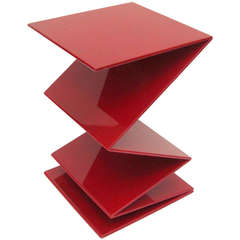 Sculptural 1980's Leavitt Weaver Lacquered Steel Side Table