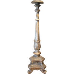 Tall 18th C. Italian Carved Silver Gilt Torchiere Pedestal