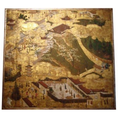 19th C. Japanese Court Scene Scroll Painting 19th C. Japanese Court Scene Scroll Painting