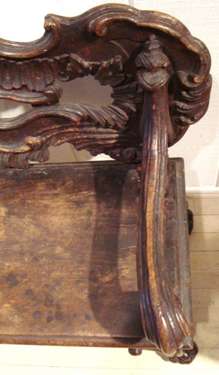 Wood Rare 18th C. Venetian Rococo Bench