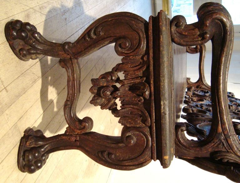 Rare 18th C. Venetian Rococo Bench 2