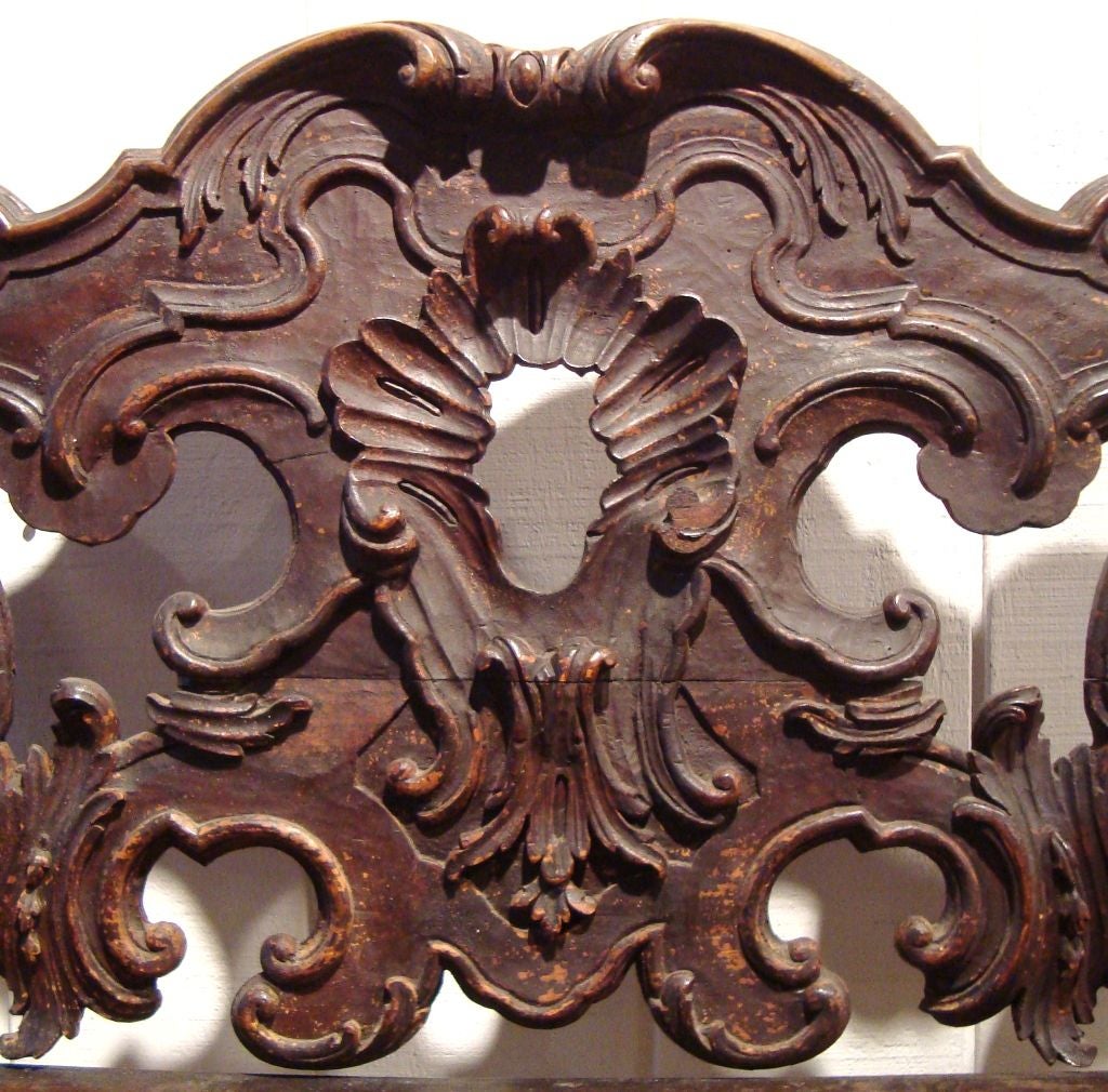 Rare 18th C. Venetian Rococo Bench 4