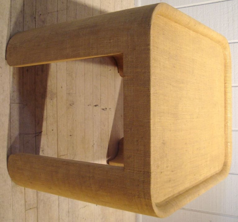 Late 20th Century 1970s Signed Karl Springer Lacquered Linen Side Table