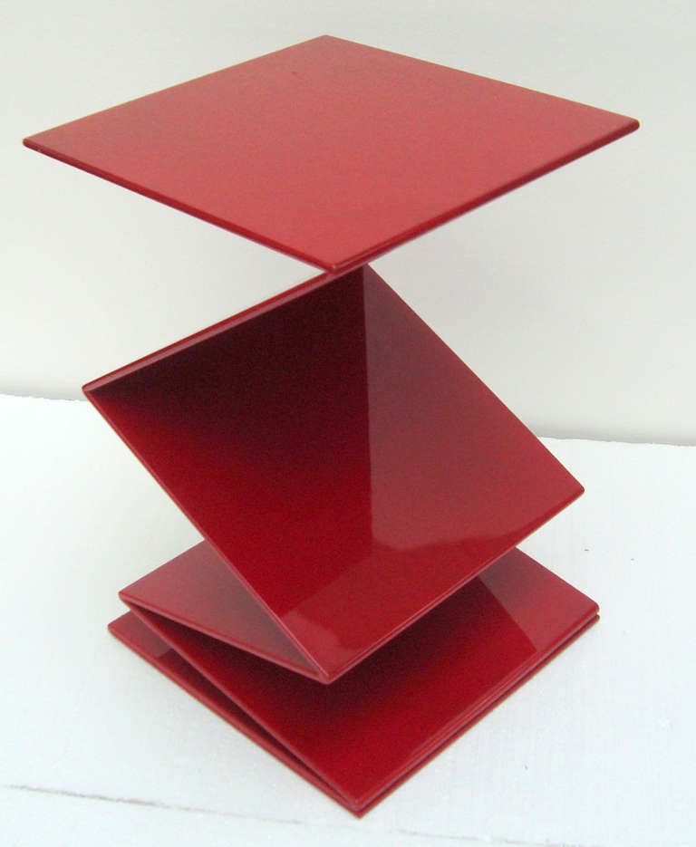 Sculptural 1980's Leavitt Weaver Lacquered Steel Side Table 2