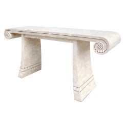 Chic 1970's Maitland Smith Tessellated Stone Console Table