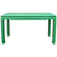 Chic 1970's Harrison Van Horn Lacquered Raffia Console Table
