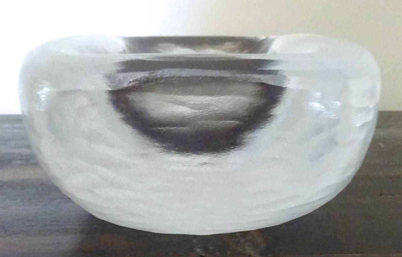 Large Vicke Lindstrand for Orrefors Art Glass Bowl, Sweden, C. 1940