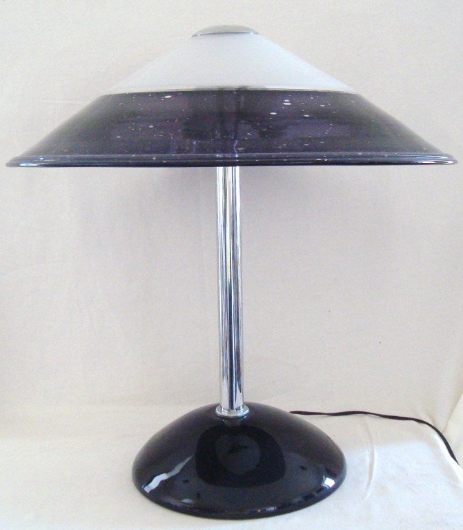 20th Century 1980s Barbini Purple Murano Art Glass Table Lamp For Sale