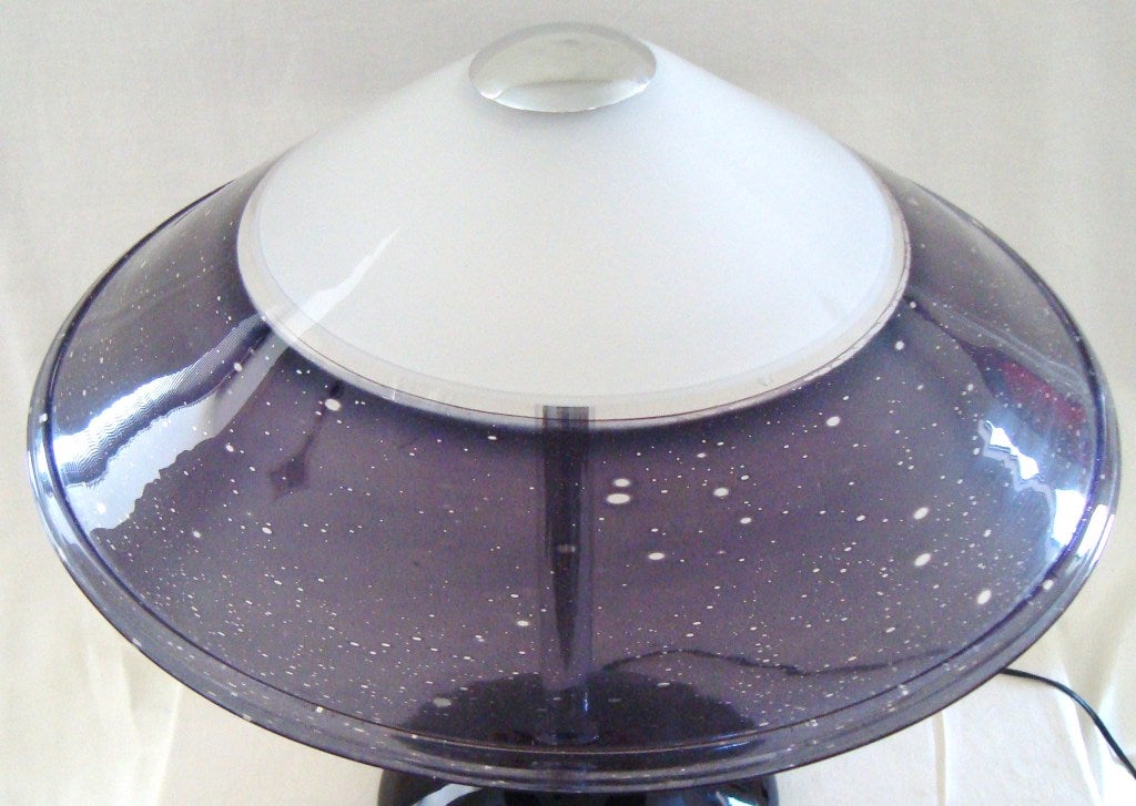 1980s Barbini Purple Murano Art Glass Table Lamp For Sale 1