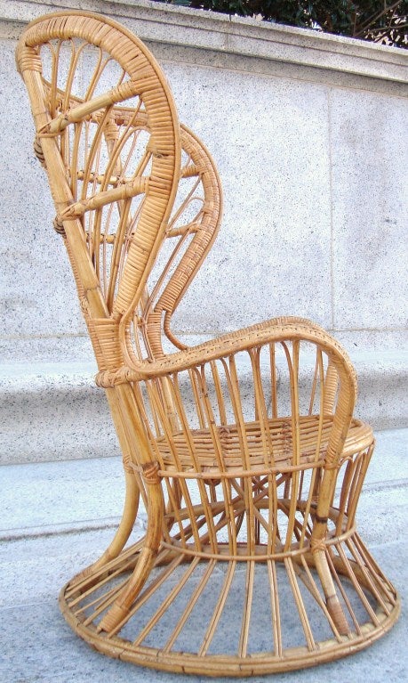 1950's Gio Ponti Wicker Lounge Chair 1