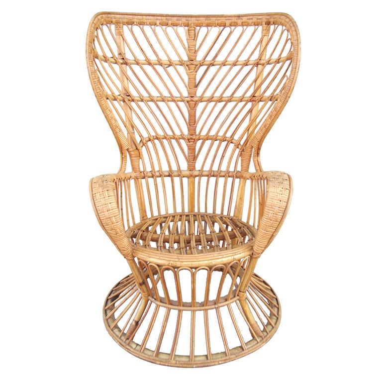 1950's Gio Ponti Wicker Lounge Chair