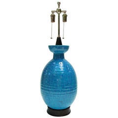 Tall Vibrant 1950s Art Pottery Table Lamp 2