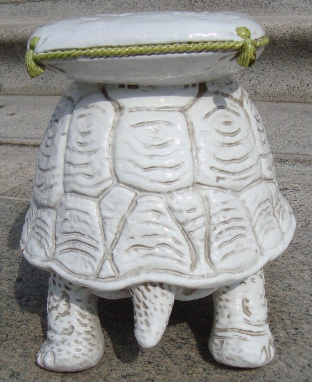 1950's Italian Ceramic Tortoise Garden Stool 2