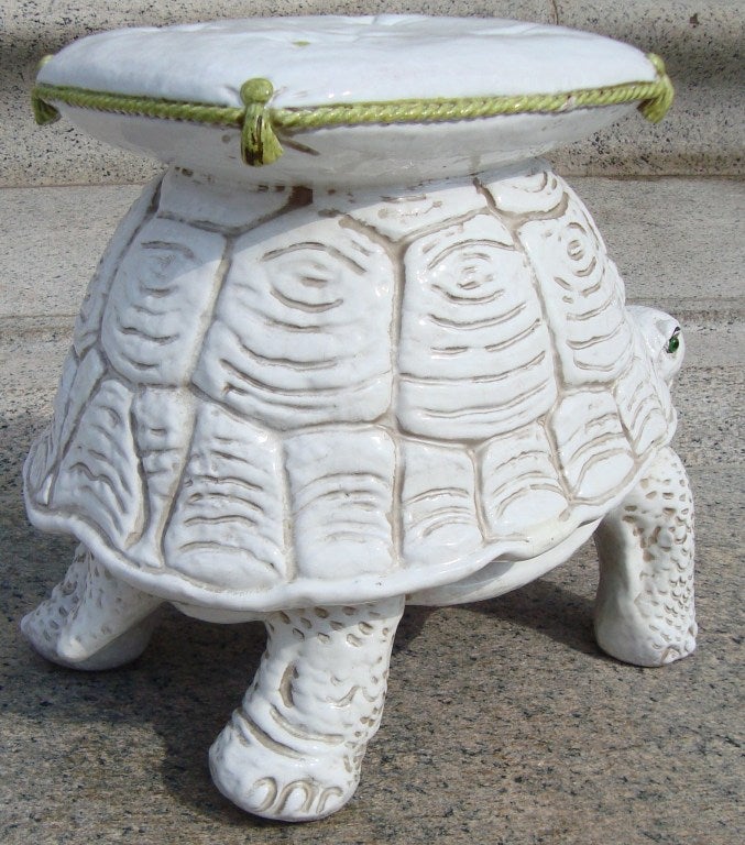 1950's Italian Ceramic Tortoise Garden Stool 3
