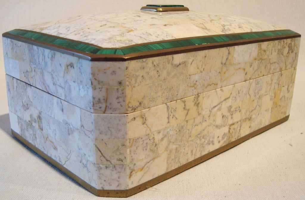 1970's Maitland Smith Marble and Malachite Box 2