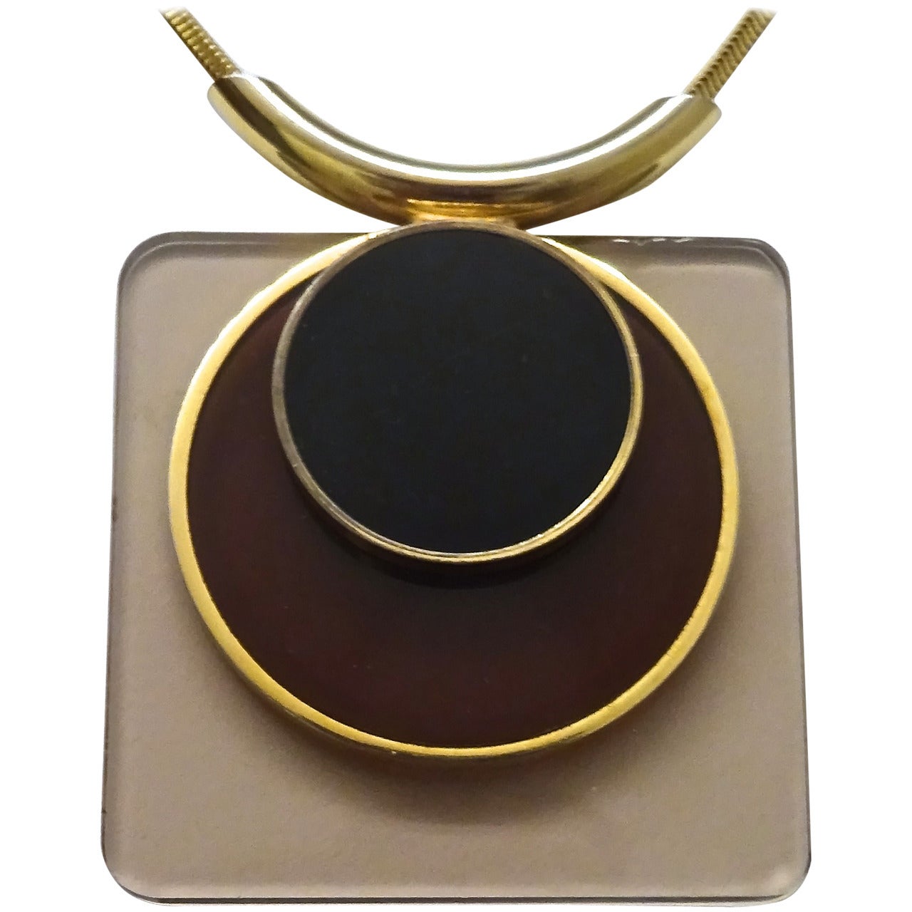 Modernist 1970s, French Lucite Pendant For Sale
