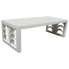 Iconic 1940s T.H. Robsjohn-Gibbings Ivory Lacquered Cocktail Table