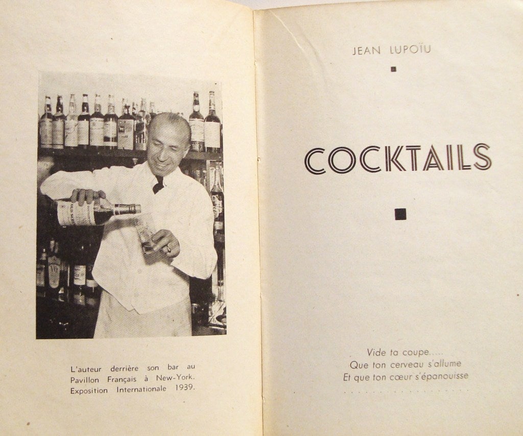 Mid-20th Century Jean Lupoiu's Cocktails Book, 1948