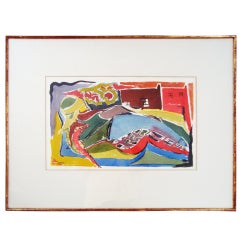 1940's Modernist American Watercolor Painting, S. Naylor 4