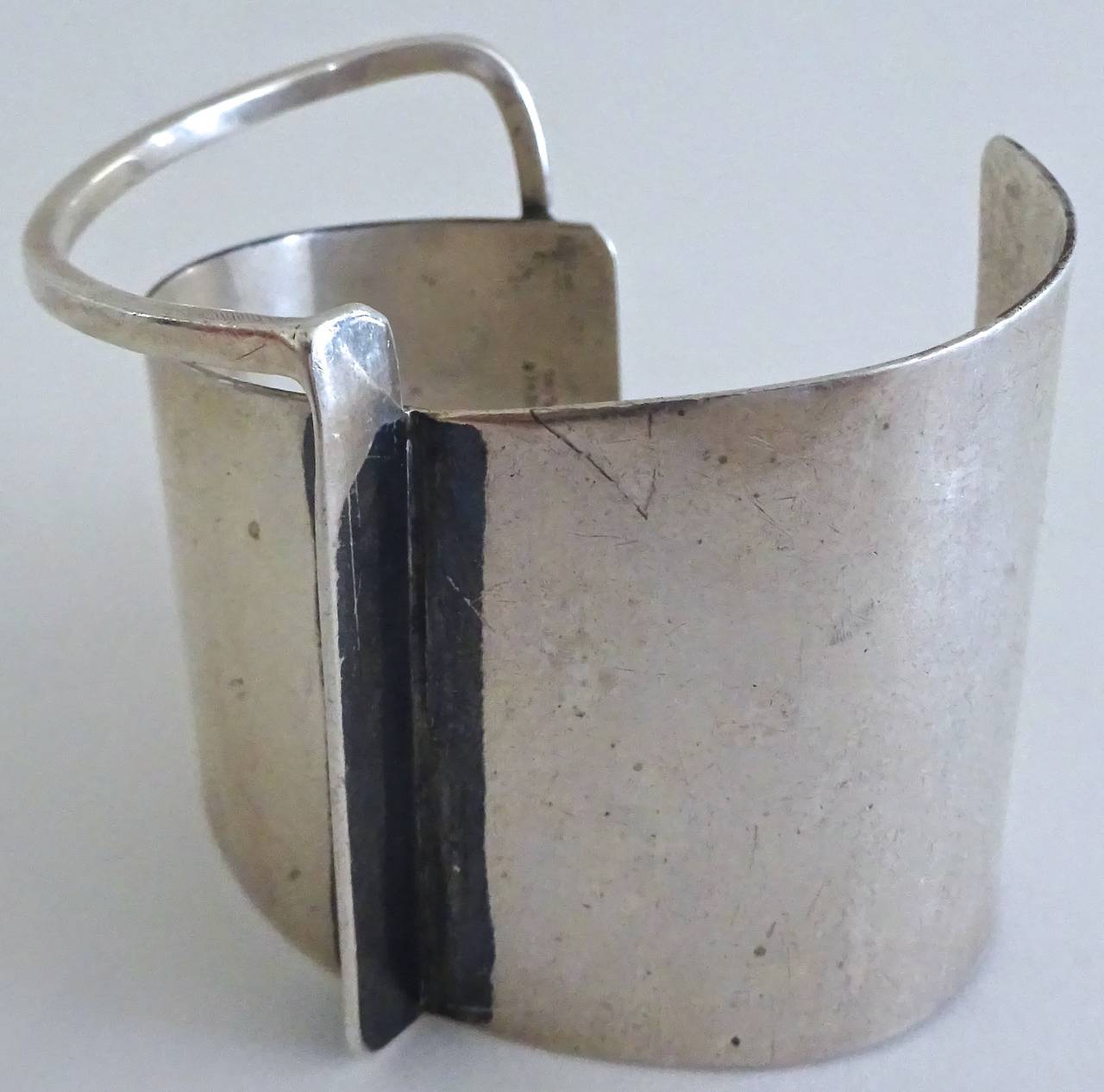 Rare 1950s Ed Wiener Modernist Sterling Bracelet For Sale 1