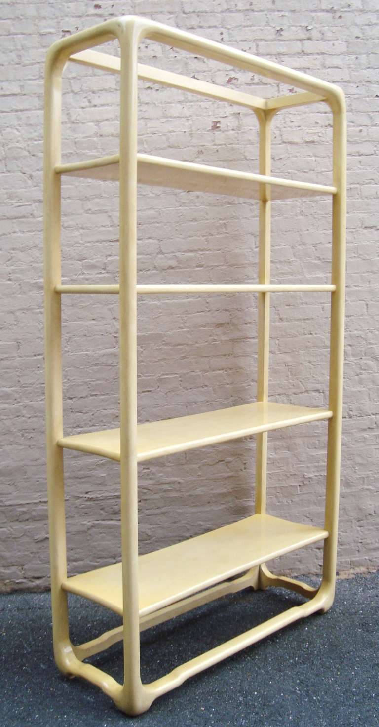 Monumental 1970s Chinoiserie Faux Parchment Etagere In Excellent Condition In Washington, DC