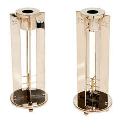 Pair of Richard Meier Candleholders for Swid Powell, Italy, C. 1985 8