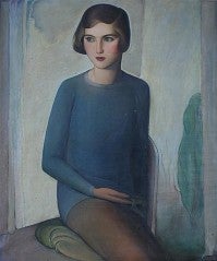 Antique 1920's Oil Painting of  A Young Woman by Norman G. Wright