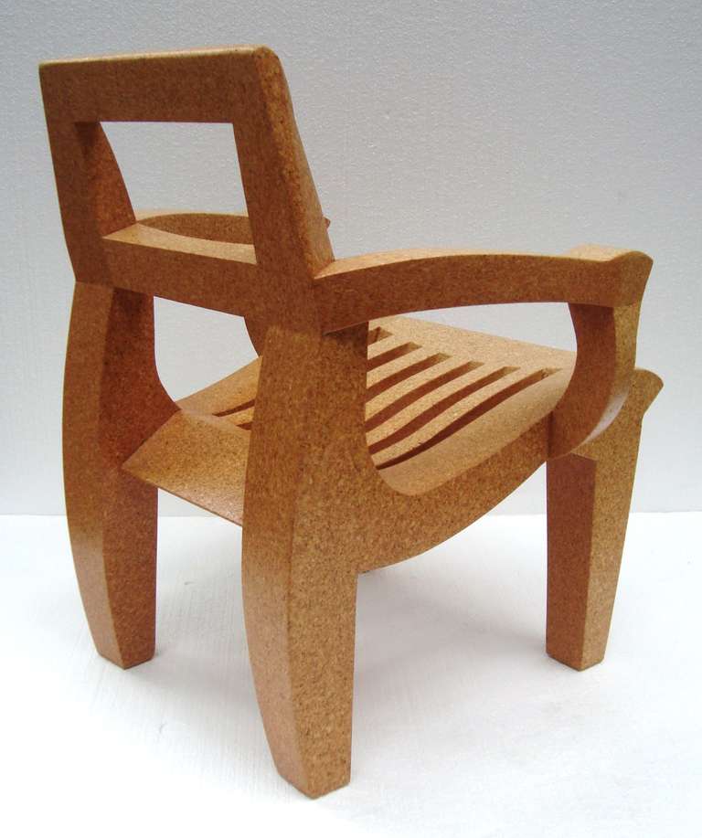 Sculptural Kevin Walz Solid Cork Lounge Chair and Ottoman, 1997 2
