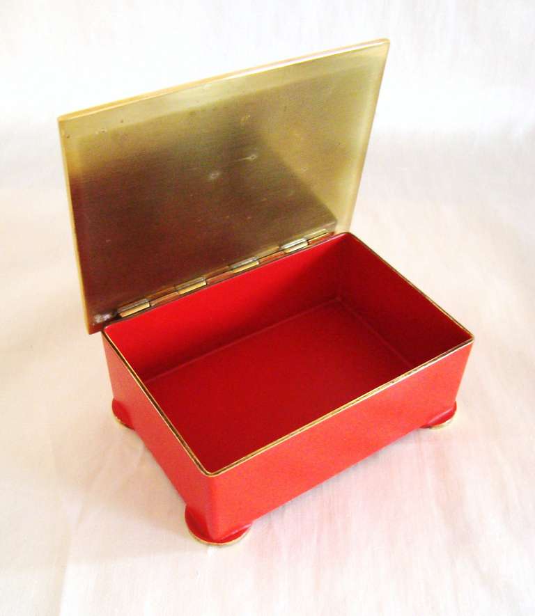 1940's Austrian Enameled Brass Box