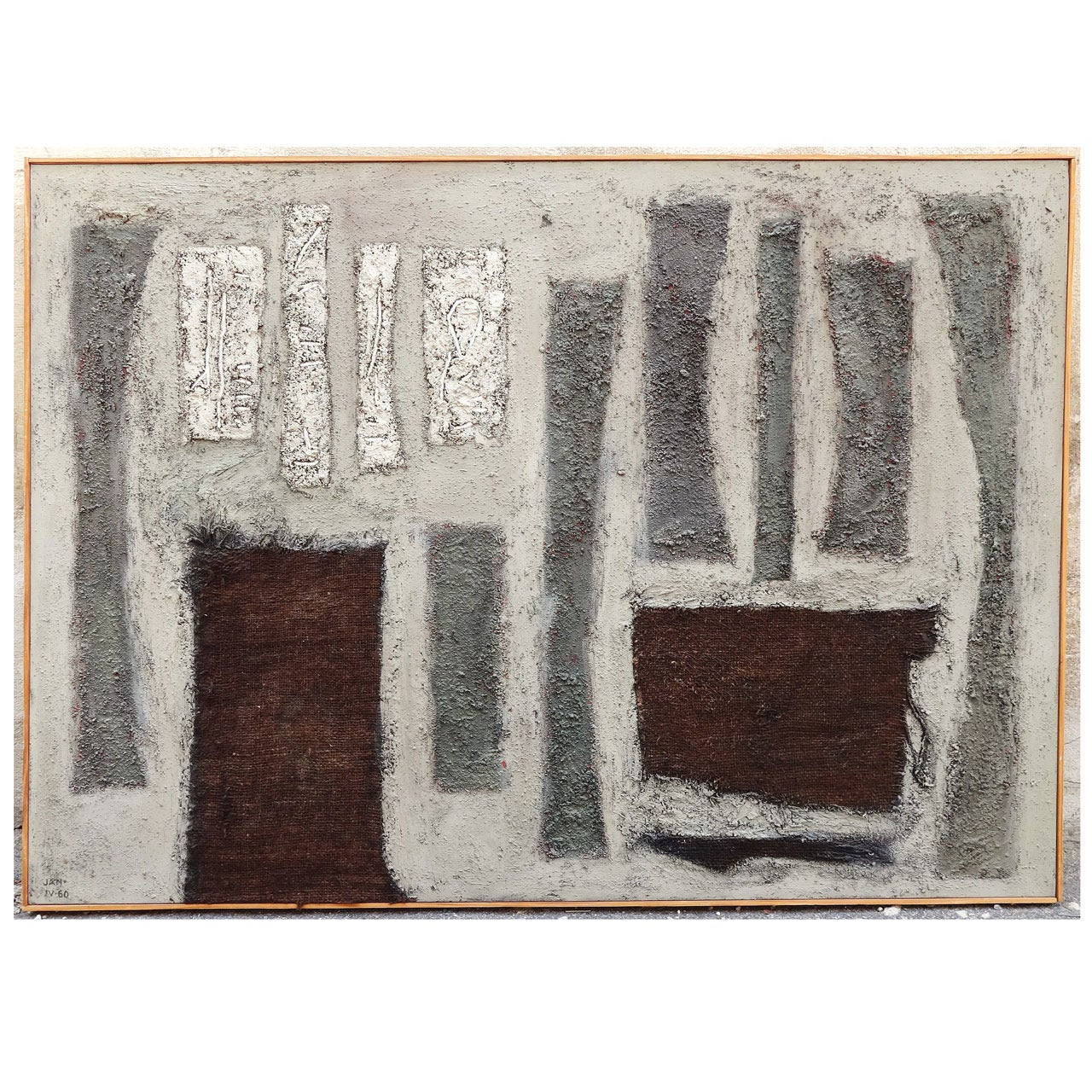 Large Abstract Jan Schreuder (1904-1964) Mixed Media Painting, 1960