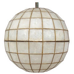Large 1950's Capiz Shell Ball Lantern
