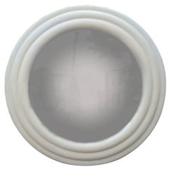 Monumental 1970's Moderne Plaster Convex Mirror