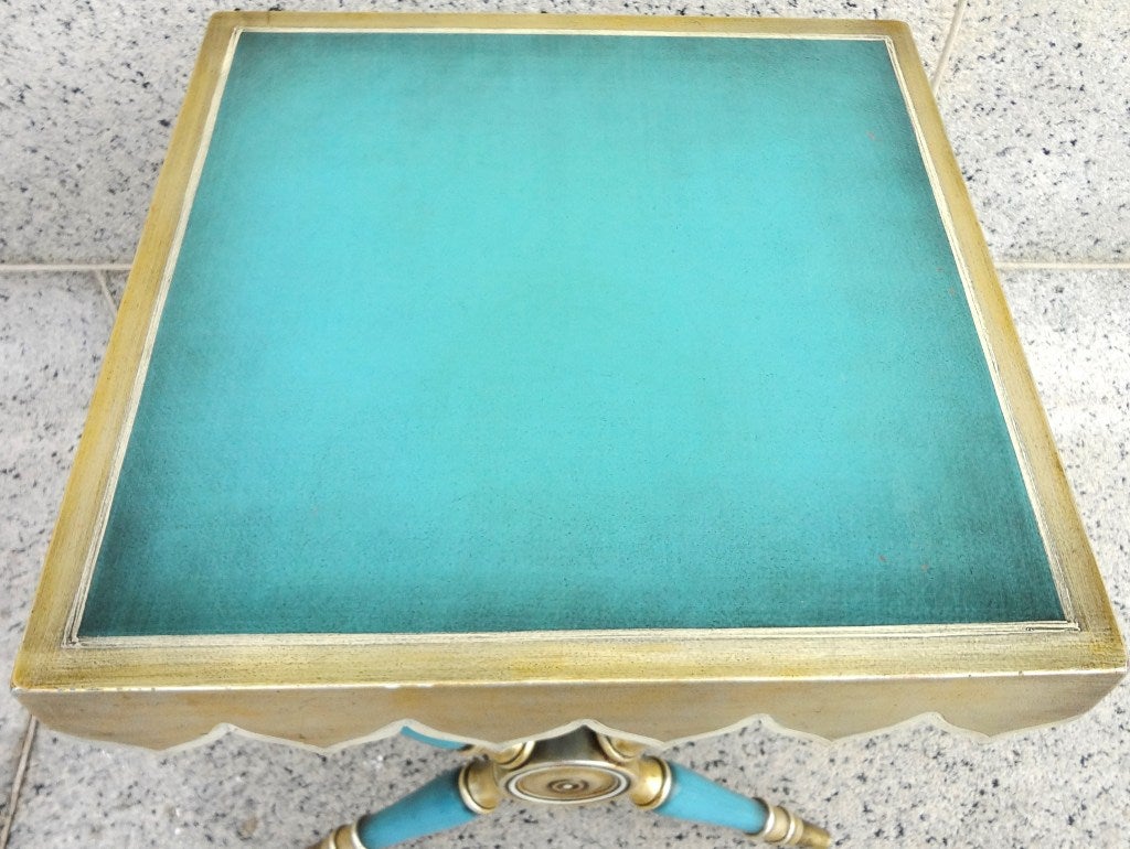 Chic 1940's Painted Side Table After Dorothy Draper