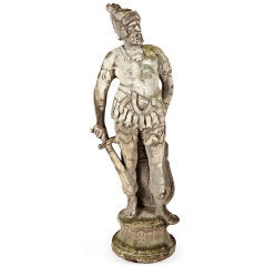 1920's French Plaster Roman Warrior Sculpture