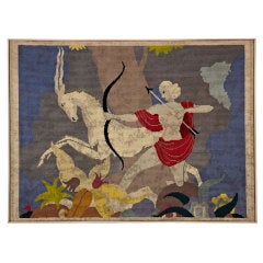 Antique 1940
s French Art Deco Needlepoint Tapestry