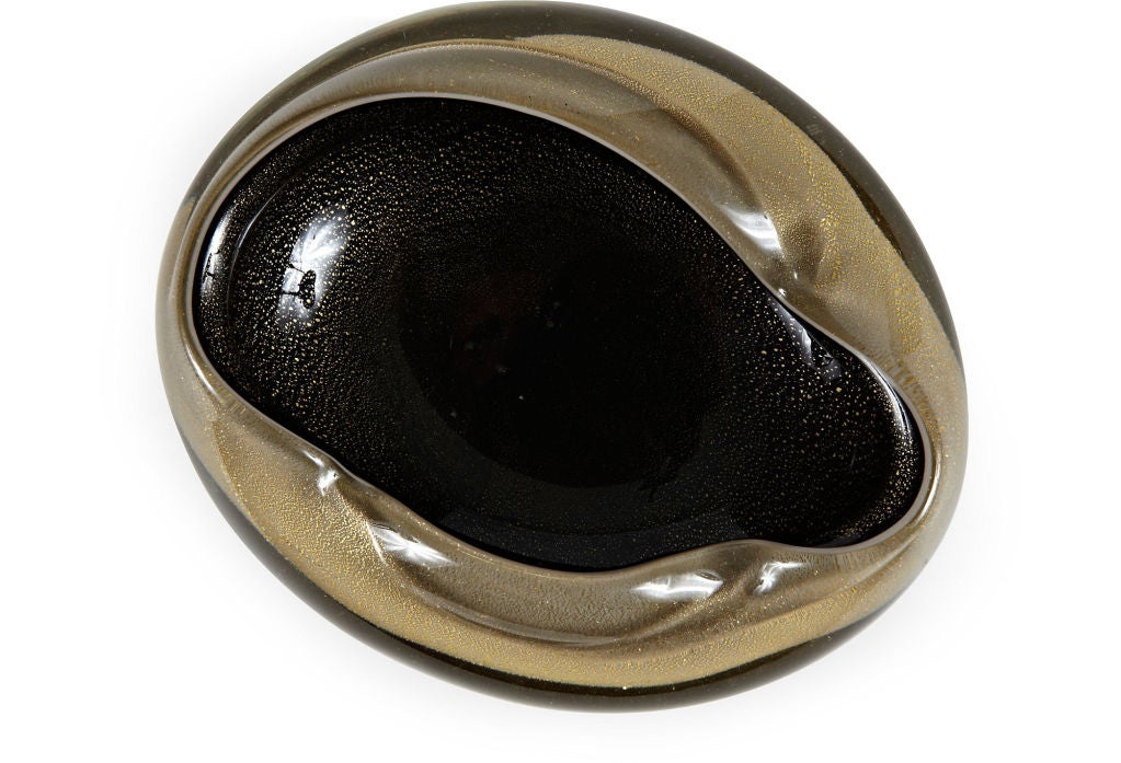 Sculptural 1950s Venini Murano Glass Bowl