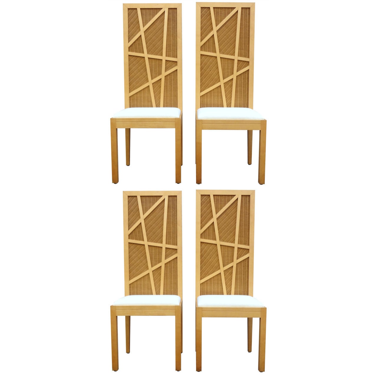 Sculptural Set of Four Laurinda Spear High Backed Dining Chairs, circa 1980 For Sale