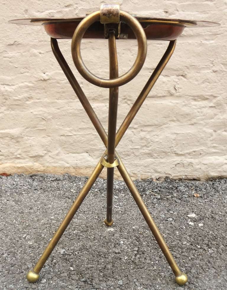 Mid-20th Century Chic 1960's Valenti Italian Brass and Copper Campaign Table For Sale