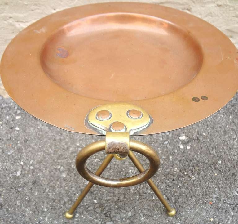 Chic 1960's Valenti Italian Brass and Copper Campaign Table In Excellent Condition For Sale In Washington, DC