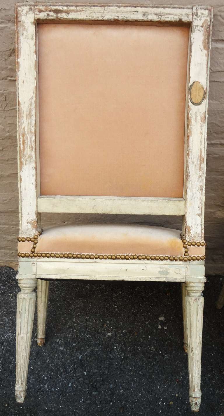 18th Century and Earlier Pair of 18th Century French Painted Side Chairs, Collection of Cole Porter
