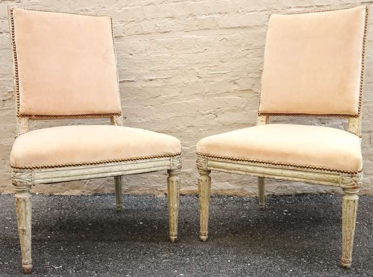 Pair of 18th Century French Painted Side Chairs, Collection of Cole Porter 1
