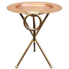Chic 1960's Valenti Italian Brass and Copper Campaign Table