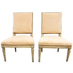 Pair of 18th Century French Painted Side Chairs, Collection of Cole Porter