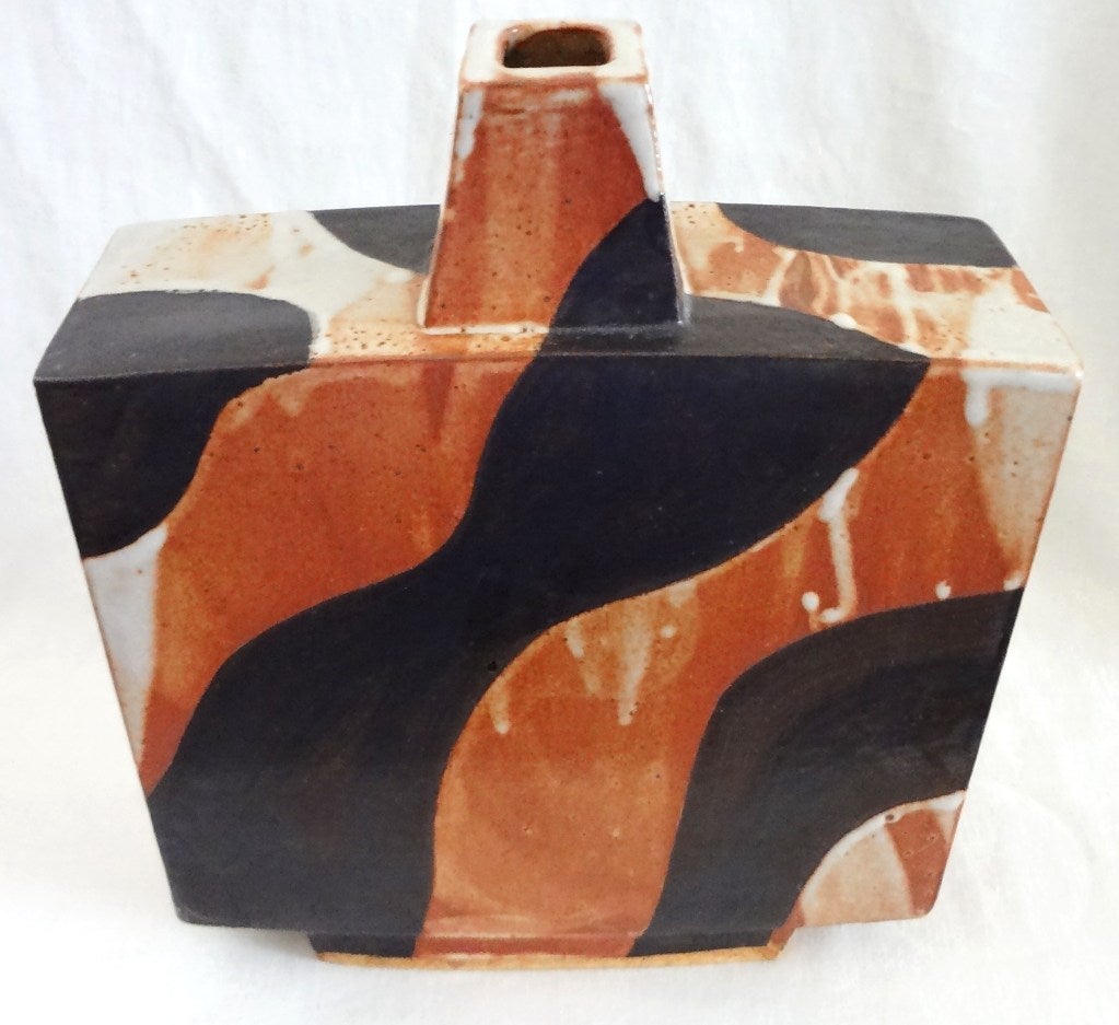 Late 20th Century Graphic 1970's Paul Miklowski Art Pottery Vase