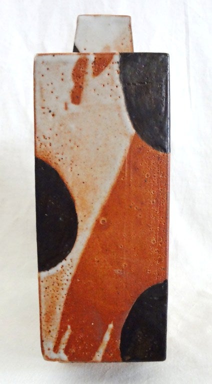 Graphic 1970's Paul Miklowski Art Pottery Vase 1