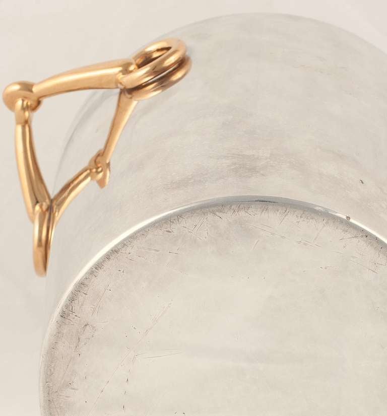 French 1970's Hermes Snaffle Bit Silver Champagne Bucket
