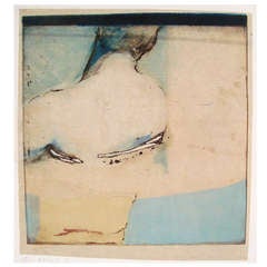 Figural Hand Colored Etching, S. Canini, France, 1997