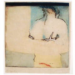 Figural Hand Colored Etching II, S. Canini, France, 1996